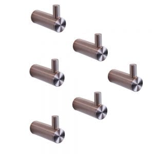 Handdoekhaak | Kledinghaak geborsteld RVS set van 6 stuks