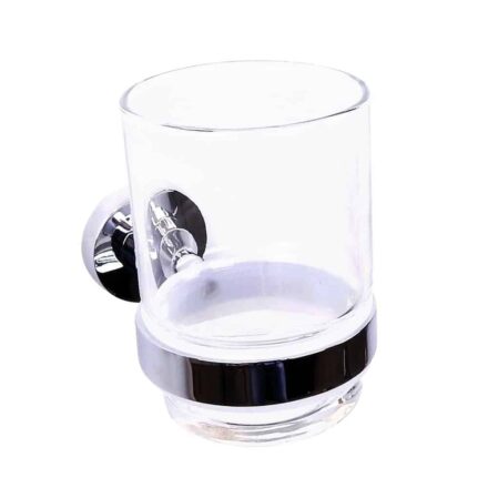 WillieJan Bekerhouder 8209 – Tandenborstelhouder – 1 glas – Verchroomd RVS – Muurbevestiging Beker houders WillieJan