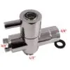 WillieJan watersplitter vanaf toiletpot – Verchroomd Messing - Aansluitmaten 2 x 3/8” en 1 x 1/2 Inch - Afbeelding 2