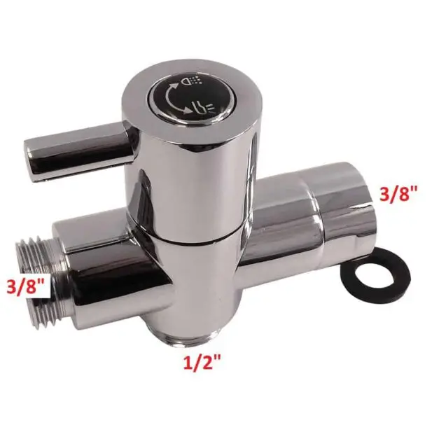 WillieJan watersplitter vanaf toiletpot – Verchroomd Messing – Aansluitmaten 2 x 3/8” en 1 x 1/2 Inch Hulp en split kraantjes WillieJan
