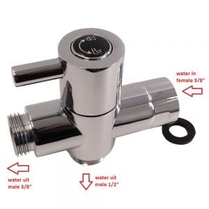 omschakelkraan-diverter voor douche of bidet sprayer water in uit