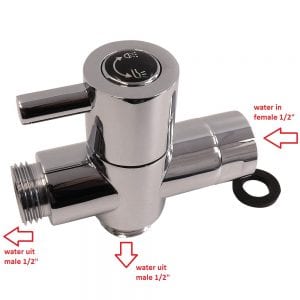 omschakelkraan-diverter voor douche of bidet sprayer water in uit