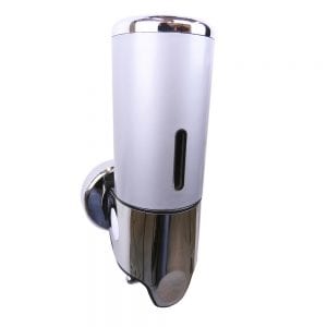 Zeep dispenser grijs met chroom 400 ml
