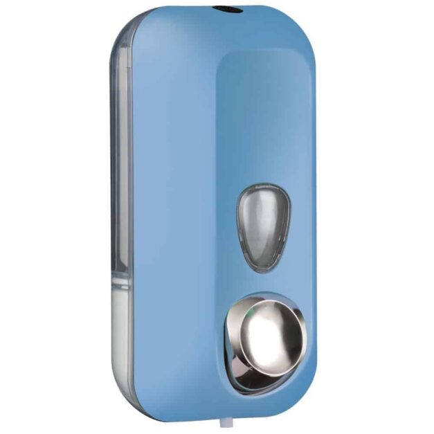 Marplast zeepdispenser A71401AZ – Professionele kwaliteit – Blauw met Transparant – 550 ml – Geschikt voor openbare ruimten