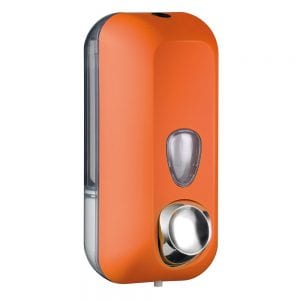 Marplast zeepdispenser A71401AR - Professionele kwaliteit - Oranje met Transparant - 550 ml - Geschikt voor openbare ruimten