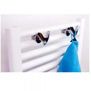 WillieJan Dubbele Radiator Handdoekenhaak 910C - Chroom - set 2 stuks dubbele haak - Radiatorbevestiging - Zonder boren