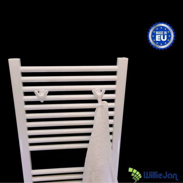 WillieJan Dubbele Radiator Handdoek haakjes 910W - Wit - set 2 stuks dubbele radiator haakjes - Radiatorbevestiging - Zonder boren - Afbeelding 3