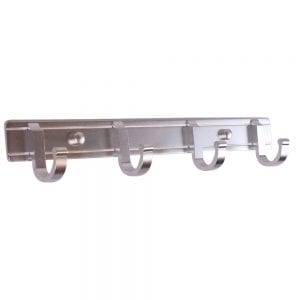 WillieJan Garderobe haken KD-2404 - 4 Haken op Rij - Kleding Haken - Handdoekhaken - Roestvrij Aluminium
