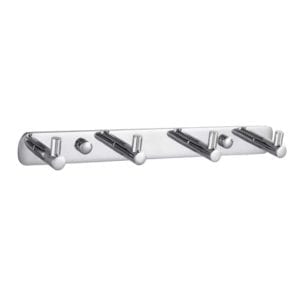 WillieJan Garderobe haken KD-3144 - 4 Haken op Rij - Kleding Haken - Handdoekhaken - Kwalitatief Messing - Verchroomd
