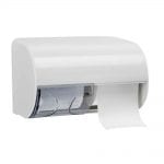 Marplast Duo Toiletrol houder A75501 - wit - voor 2 rollen traditioneel toiletpapier - afsluitbaar - met schuifje