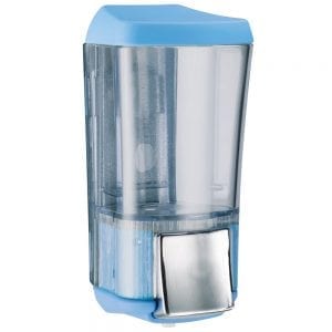 Marplast zeepdispenser A76424AZ - Professionele kwaliteit - Blauw met Transparant - 170 ml - Geschikt voor openbare ruimten