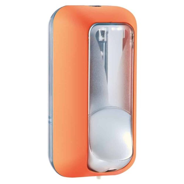 Marplast zeepdispenser A89101AR – Professionele kwaliteit – Oranje met Transparant – 550 ml – Geschikt voor openbare ruimten