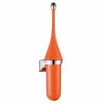 Marplast Toiletborstel A65801AR- Muurbevestiging - Oranje met chroom - vervangbare nylon borstel kop