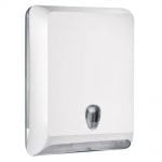 Marplast papieren handdoekjes dispenser A83010EBL - wit - capaciteit - 600 vel - voor Z, C en V gevouwen handdoekjes