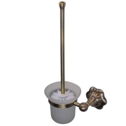 WillieJan Toiletborstel met houder 9506 –  Antiek Look Bronskleur Messing – Muurbevestiging Toiletborstels WillieJan