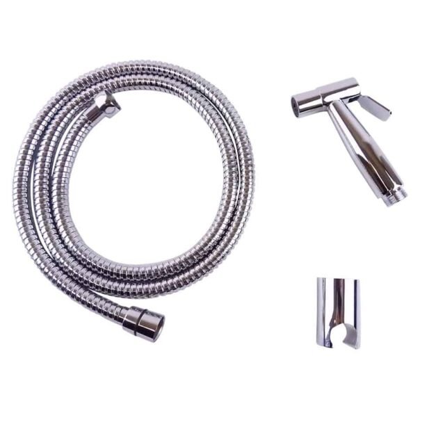 WillieJan Knijp handdouche Set 2025 – Verchroomd RVS – Sprayer, Slang en Ophangbeugeltje Bidet sprayers | Knijp handdouches sets WillieJan