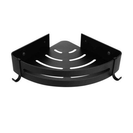 WillieJan Bad Doucherekje 41602 – Hoekbevestiging – Aluminium – Zwart Douche rekjes WillieJan