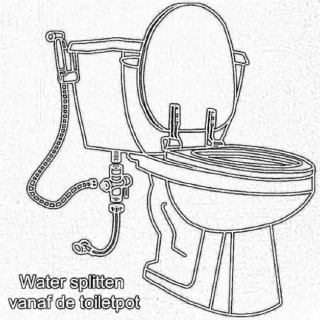 WillieJan watersplitter vanaf toiletpot – Verchroomd Messing – Aansluitmaten 2 x 3/8” en 1 x 1/2 Inch Hulp en split kraantjes WillieJan