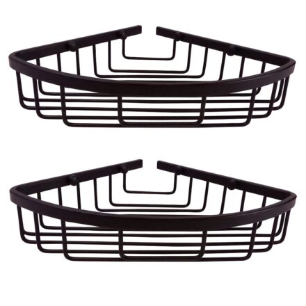 WillieJan Bad Doucherekje 66911 – Set 2 stuks – Aluminium – Zwart Douche rekjes WillieJan