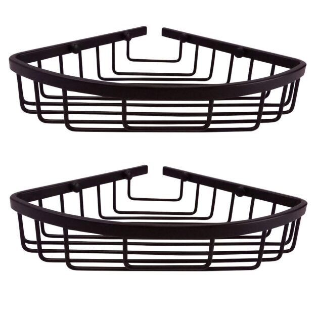WillieJan Bad Doucherekje 66911 – Set 2 stuks – Aluminium – Zwart Douche rekjes WillieJan