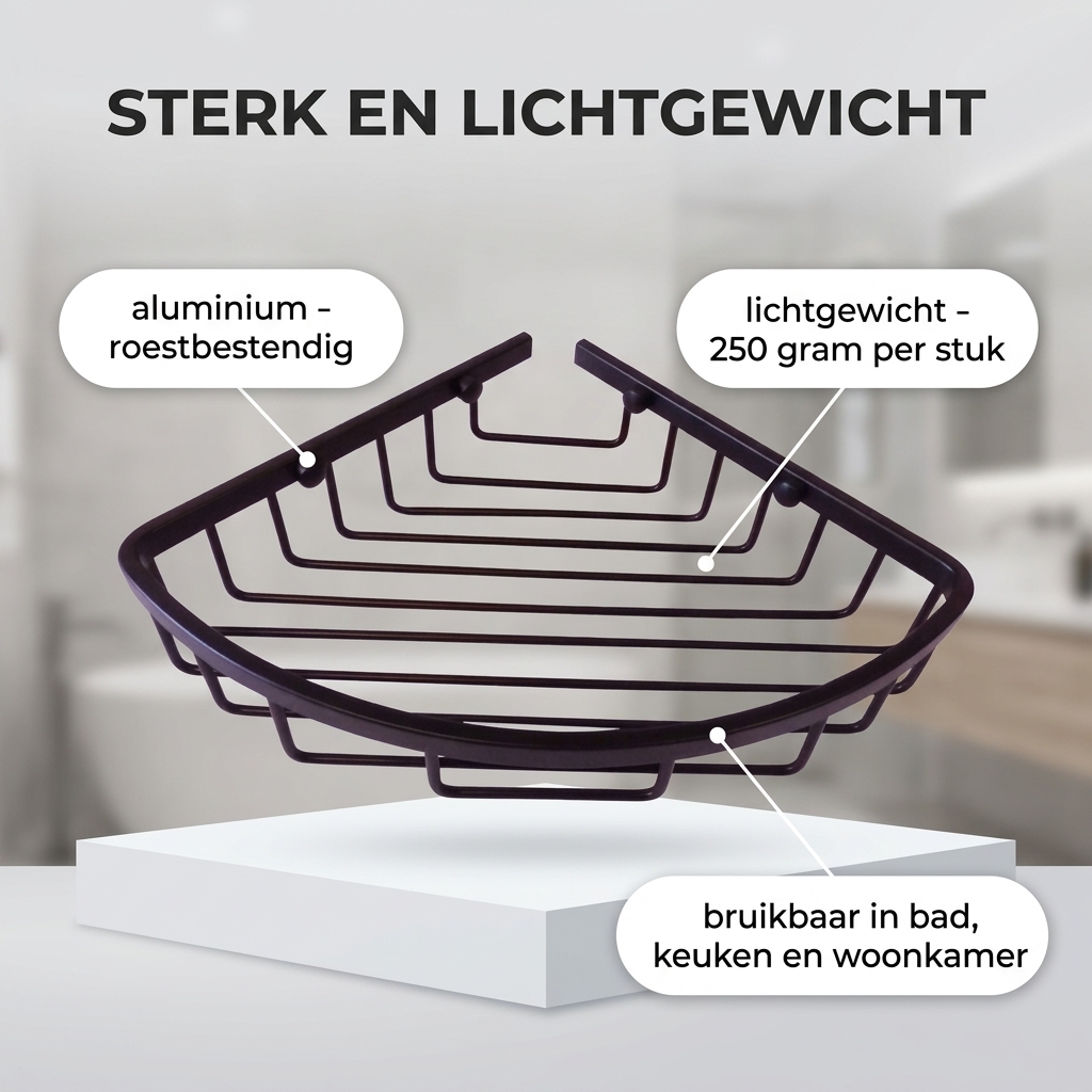 WillieJan Bad Doucherekje 66911 – Set 2 stuks – Aluminium – Zwart WillieJan® WillieJan WillieJan Bad Doucherekje 66911 – Set 2 stuks – Aluminium – Zwart Douche rekjes WillieJan