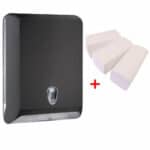 WillieJan startset papieren handdoekjes 8301 - Zwart - Handdoekjes dispenser + 3 bundels handdoekjes