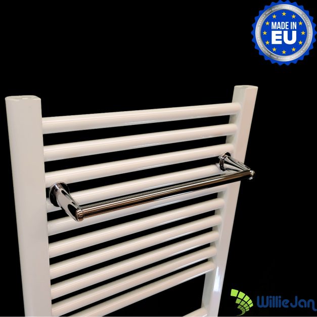 WillieJan Radiator handdoeken droog rek 960C – Chroom – 1 stang – 60 cm – Radiatorbevestiging – Zonder boren Radiator Handdoekhouders WillieJan