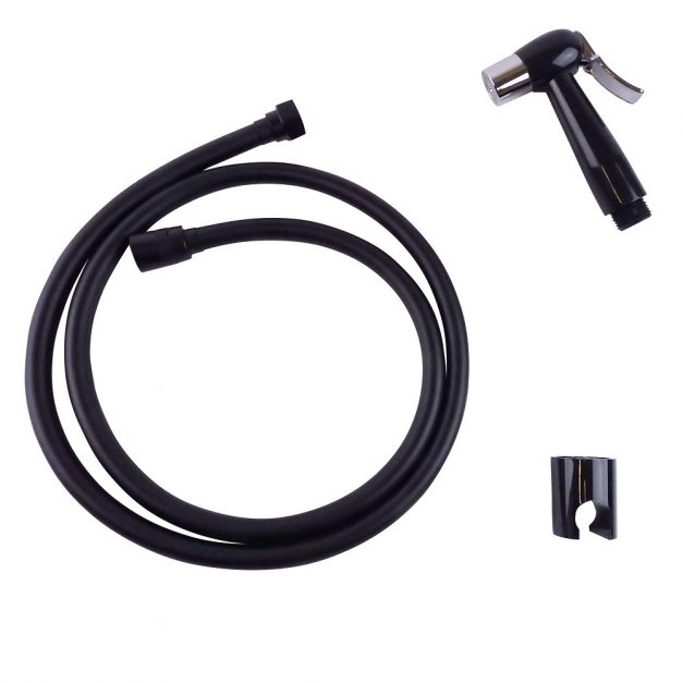 WillieJan Knijp handdouche Set HD035 – ABS – Zwart met Chroom – Sprayer, PVC Slang en Ophangbeugeltje