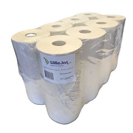 WillieJan Toiletpapier compact 2 laags wit – 24 rollen van elk 100 meter Dispenser vullingen WillieJan