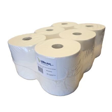 WillieJan Midirol poetpapier – 2 laags verlijmd- Premium Cellulose – 6 rollen van 160 meter Dispenser vullingen WillieJan