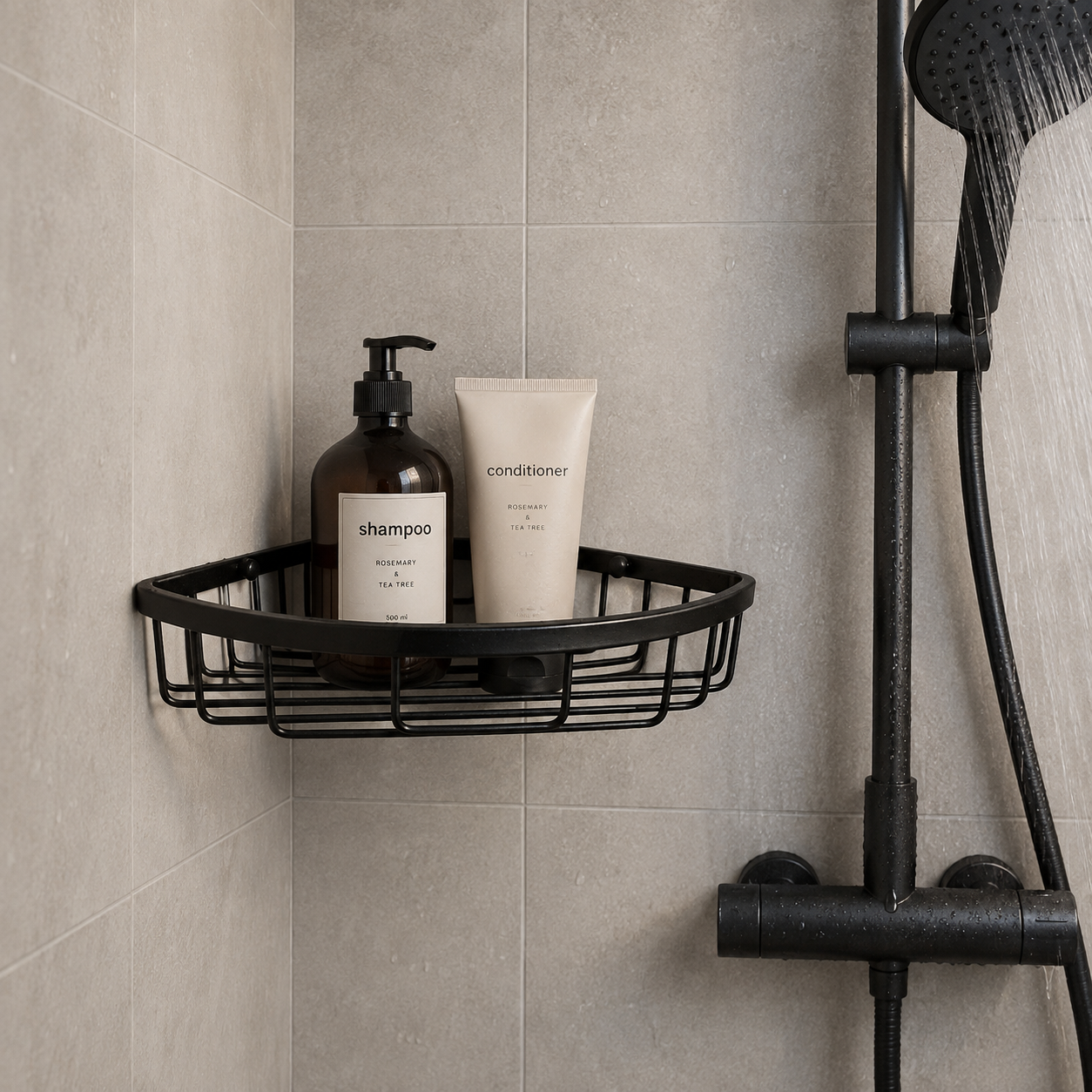 WillieJan Bad Doucherekje 66911 – Hoekbevestiging – Aluminium – Zwart WillieJan® WillieJan WillieJan Bad Doucherekje 66911 – Hoekbevestiging – Aluminium – Zwart Douche rekjes WillieJan